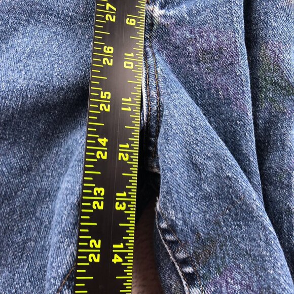 Vintage Womens Jeans Size 12 Long Straight Leg Pleated Front Blue Denim Casual - Picture 6 of 11